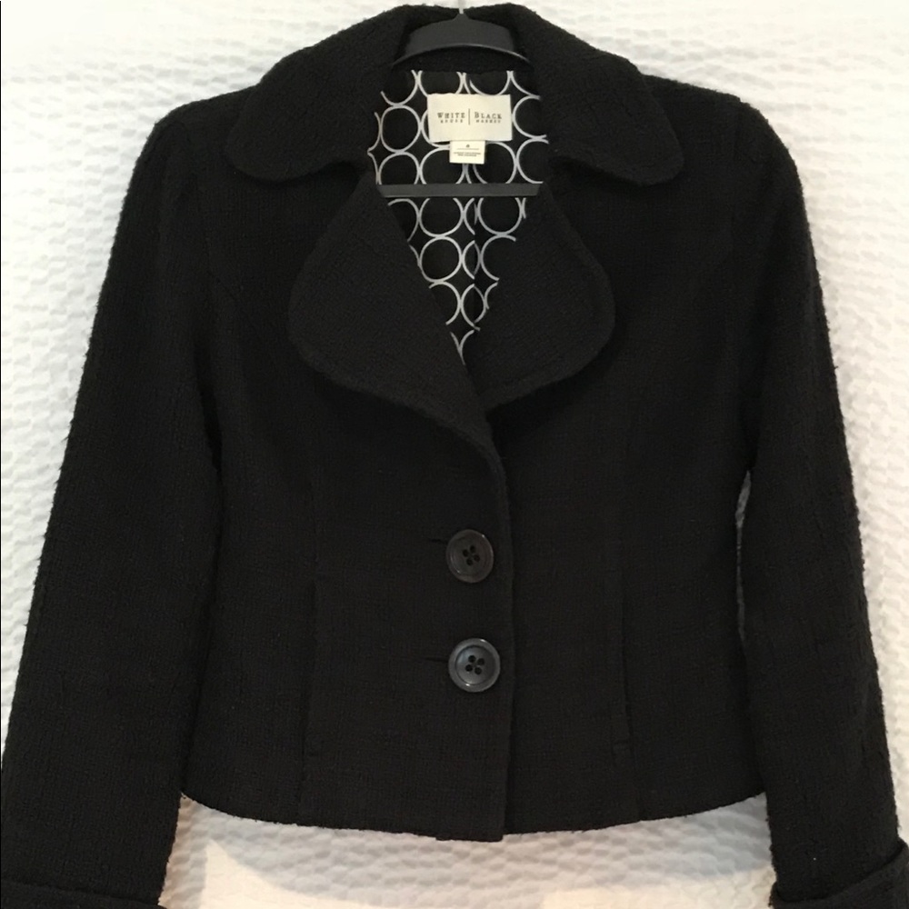 White House Black Market Black Tweed Coat
